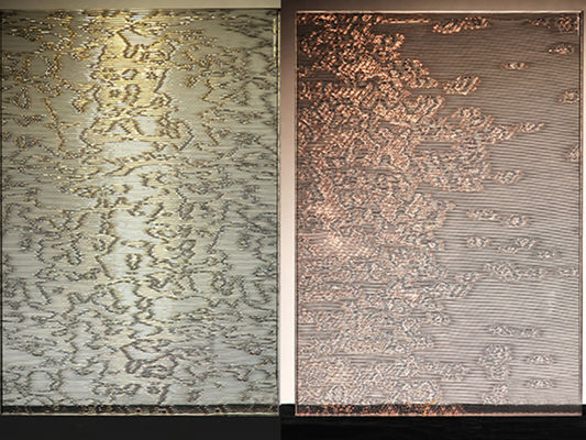 شیشه های لمینت پارچه ای تزئین دیوار پارتیشن با مش فلزی PVB