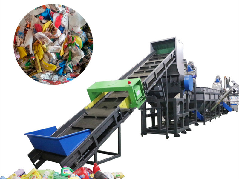 خط بازیافت پلاستیک 2000kg/H 280kw خط بازیافت شستشوی بطری HDPE