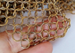 پرده های مش حلقه ای فلزی 0.8x7 میلی متری از جنس استنلس استیل رنگ طلایی مورد استفاده برای تقسیم کننده فضا
