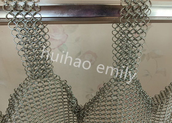 پرده توری حلقه ای 0.8x7 میلی متری جوش داده شده برای دکوراسیون داخلی