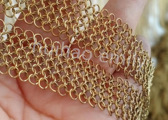 فولاد ضد زنگ 7mm حلقه شبکه زنجیره ای پرده پست با فرنگ
