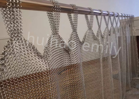 صفحه بالا نوع 7mm Metal Ring Mesh پرده فولاد ضد زنگ 316L