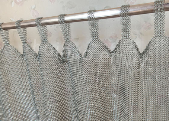 صفحه بالا نوع 7mm Metal Ring Mesh پرده فولاد ضد زنگ 316L
