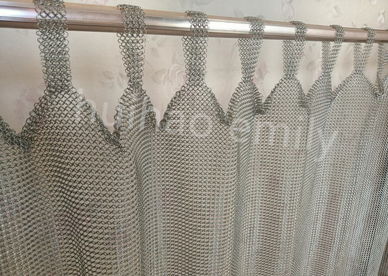 صفحه بالا نوع 7mm Metal Ring Mesh پرده فولاد ضد زنگ 316L