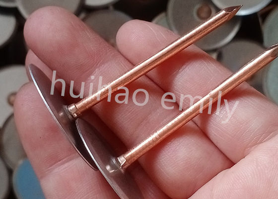 38mm مس پوشانده شده کپس سر جوش پین برای لوله های عایق