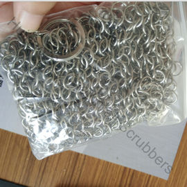اسکرابرهای مشبک حلقه‌ای زنجیره‌ای استیل ضد زنگ 7 اینچی در 7 اینچی برای ظروف پخت و پز چدنی