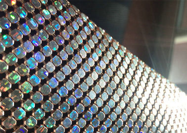 4mm رنگ طلایی آلومینیوم Sequin Mesh فلزی برای دکوراسیون هتل