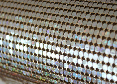 4mm رنگ طلایی آلومینیوم Sequin Mesh فلزی برای دکوراسیون هتل