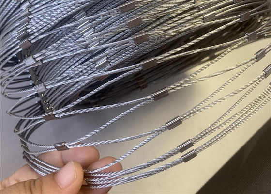 توری طناب فولادی ضد زنگ انعطاف پذیر 2 میلی متری گرید 316 برای محوطه حیوانات باغ وحش و تور پرنده