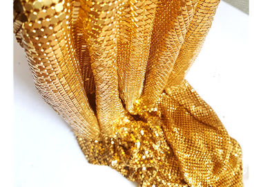 4mm رنگ طلایی آلومینیوم Sequin Mesh فلزی برای دکوراسیون هتل