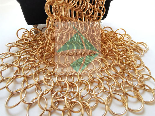 PVD Finshed گلابی طلایی رنگ فولاد ضد زنگ فلزی حلقه گرد بافت میش