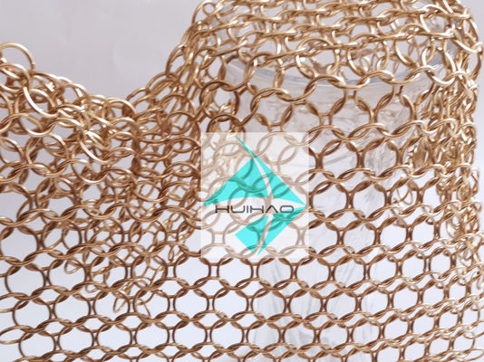 PVD Finshed گلابی طلایی رنگ فولاد ضد زنگ فلزی حلقه گرد بافت میش