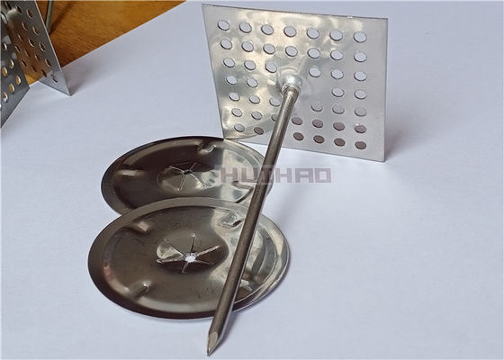 پین های عایق سوراخ شده از جنس استنلس استیل برای تثبیت تخته فایبرگلاس یا پشم معدنی استفاده می شود