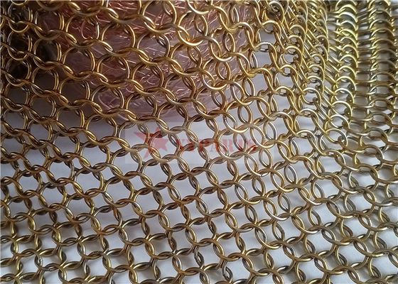7mm فولاد ضد زنگ حلقه شبکه پرده رنگ مس برای معماری