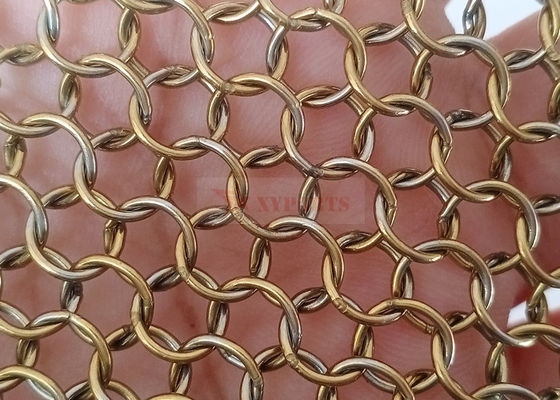 آبکاری توری حلقه فلزی 0.8mm X 7mm برای پرده جداکننده فضا