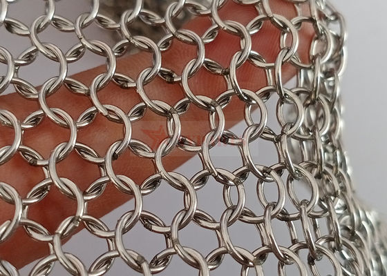 نوع جوش شده فولاد ضد زنگ زنجیره ای فلزی شبک پرده 0.8mm x 7mm برای اتاق تقسیم کننده