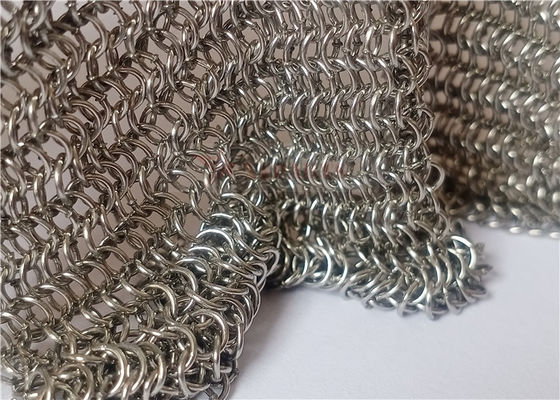 از فولاد ضد زنگ زنجیر پست فلزی شبکه پرده 0.53x3.81mm برای محافظ آتش نشانی صفحه نمایش