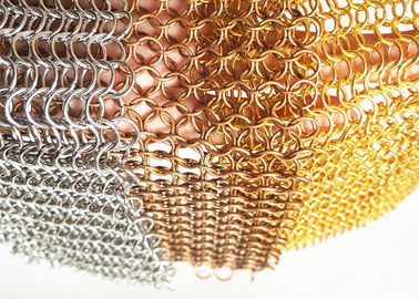 فولاد ضد زنگ فولاد ضد زنگ مشبک برای نما، فلز مس Chainmail حلقه پرده
