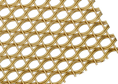 نور برنجی رنگ تزئینی معماری بافته شده Mesh for Hall Screen Parition