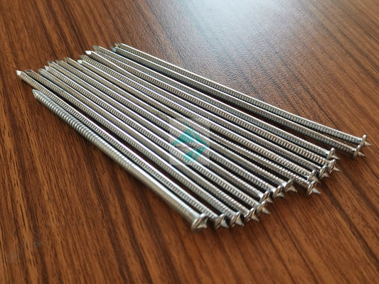 پین های جوش داده شده آلومینیومی CD 2.7 X 75MM با سر تخت ، ناخن های جوشکاری گل میخ 10Ga X 110 mm با واشر خود قفل