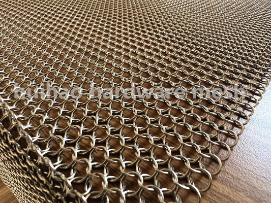 حلقه های گرد از جنس استنلس استیل بافته شده پرده زنجیری با وزن 7.27 پوند