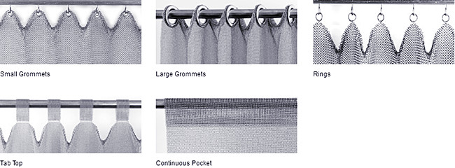 پرده های حلقه ای از فولاد ضد زنگ، پارچه های مش فلزی برای تقسیم فضایی